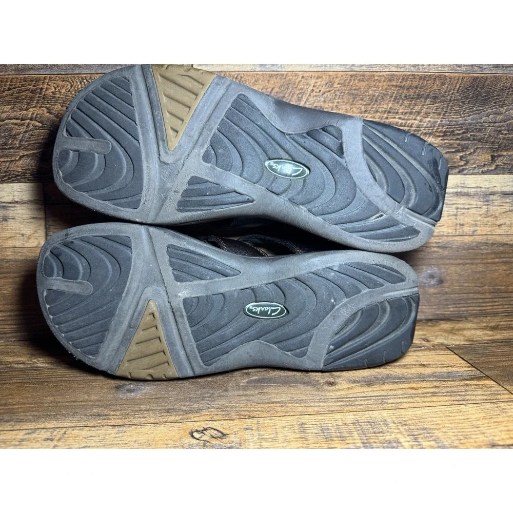 Clarks Fisherman Sandals 12 Dark Brown Leather Caged Closed Toe Casual Mens